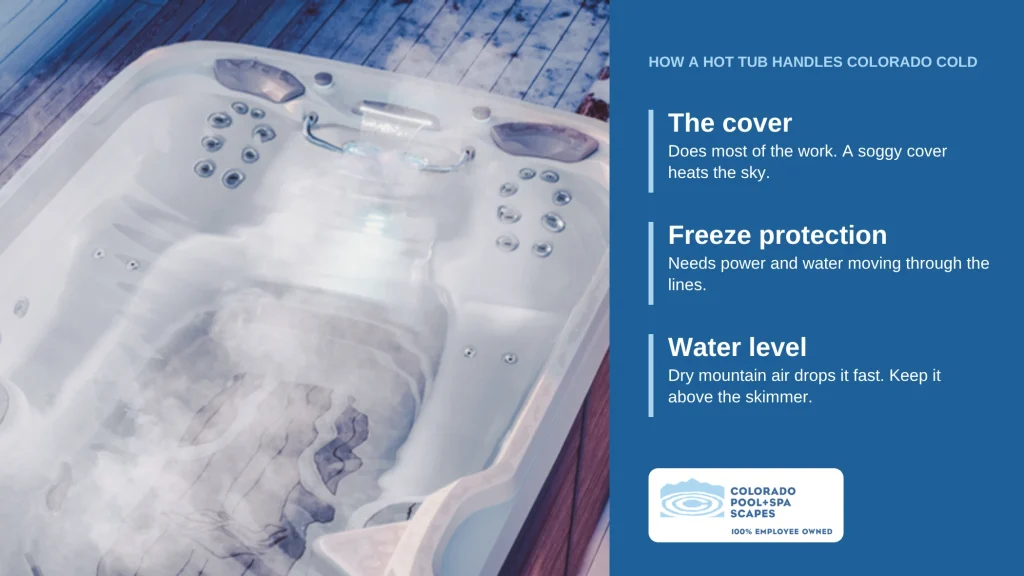 Using a hot tub in winter in Colorado